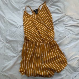 striped yellow romper